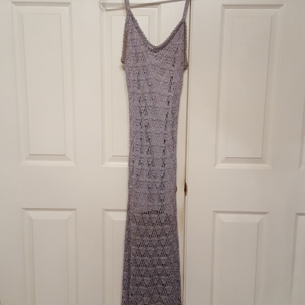 Silver and grey crocheted upper and shorter under
